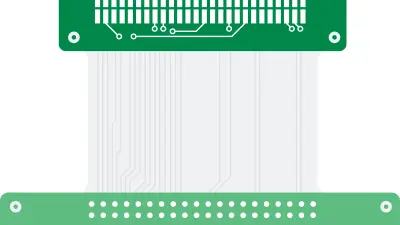 Schematische Illustration einer Starrflex-Leiterplatte
