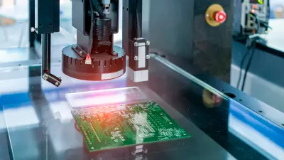 Image of PCB being quality checked by a scanner